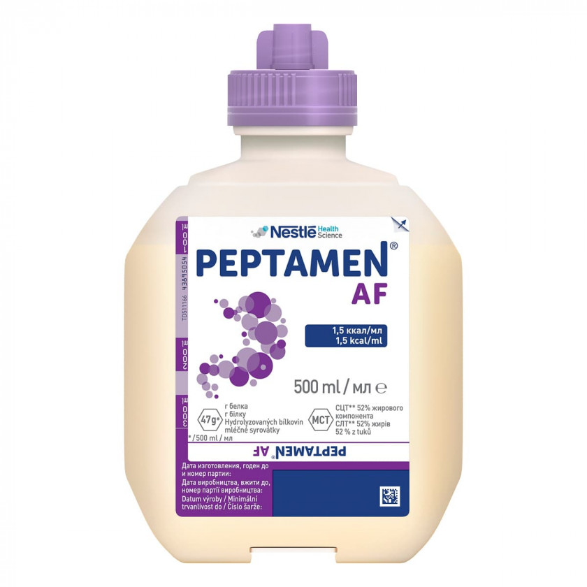 Peptamen AF спец дієт спож: рідка, збал. суміш (гідролізат сироват. білку), з 10р, 500 мл / 1402